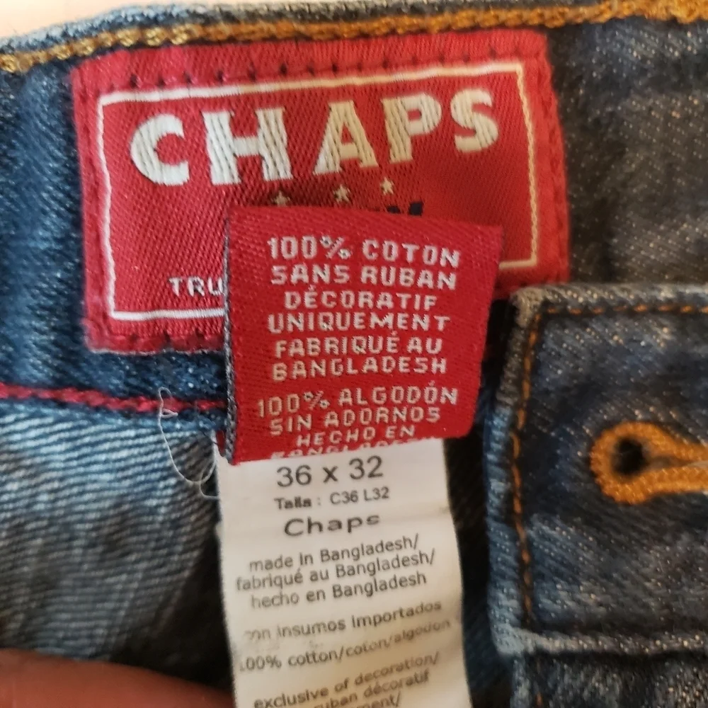 Chaps Blue Denim Straight Leg Fit Men's Jeans Size 36 x 32